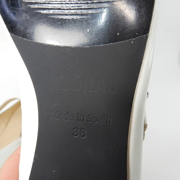 ALOHAS Musa Leather Mary Jane Ballet Flat EU 38 7.5 Bicolor Black Cream NEW $180 - Picture 14 of 16
